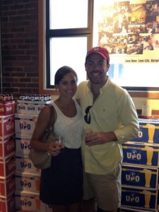 Drinking one of our many samples 