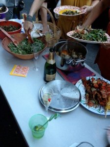 The delicious spread for the bachelorette party courtesy of my talented friends