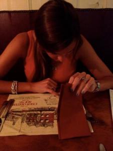 Reading about the restaurant