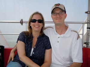 My cousin and her husband on the Ferris Wheel