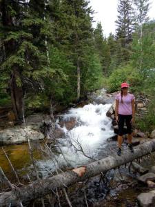 Stopping at some falls on Old Fall River Road