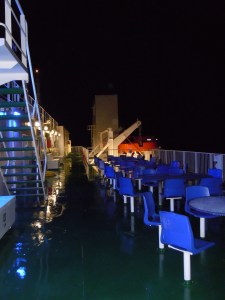 It was super rainy on the ferry, but I thought this seemed like a nice place to sit if the weather was nice!