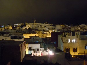 View from our rooftop at night