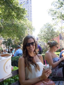 Enjoying my Eataly gelato in Madison Square Park