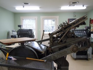 The old-fashioned printing press still used today to print Maker's Mark labels