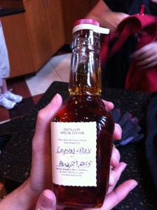 Our personalized bottle, ready to be dipped