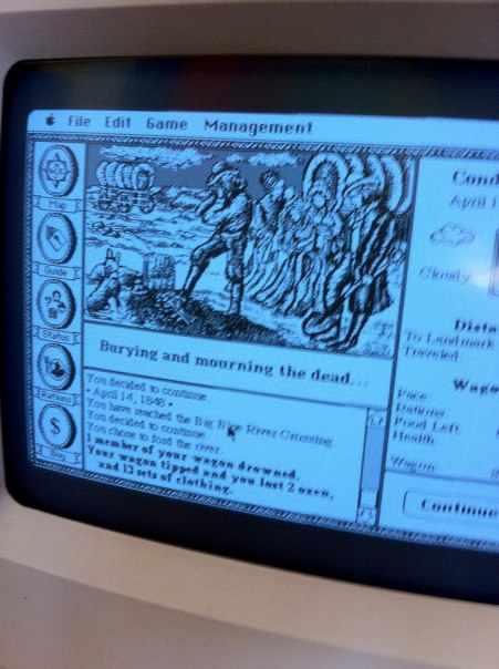 I loved getting to play an old version of Oregon trail at a media exhibit at Blanton