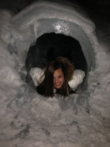 After crawling through one of the ice tunnels