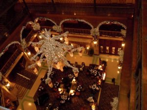 Looking down onto the Tea Room