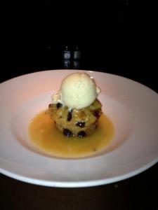 The divine bread pudding at Root Down