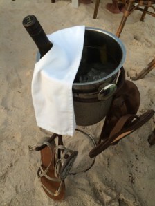 Wine bucket/sandal holder