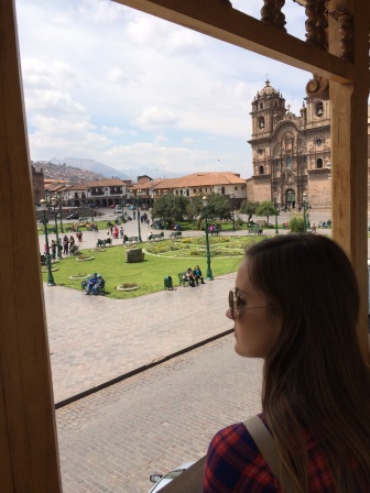Looking out onto Plaza de Armas