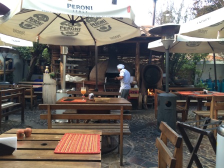 Inside the cute courtyard at PachaPapa