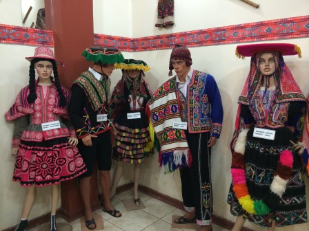 In the back of the auditorium is a room filled with examples of traditional Peruvian costumes