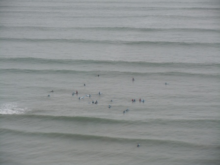 Surfers on the Costa Verde