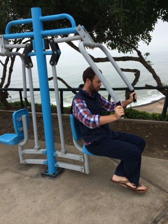 Workout equipment in Parque Maria Reiche