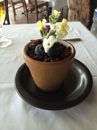 The "chocolate pot" dessert (kind of like a mud pie)