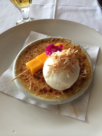 Mango creme brulee