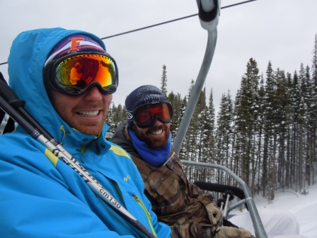 Alex and his brother Max on the ski lift