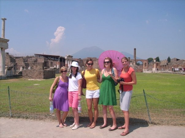 In Pompeii in 2008 with my college roommates during our unforgettable vacation to Italy for Ashley's wedding