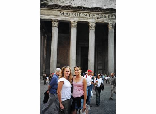 My friend Amelia and I in front of the Pantheon in 2004