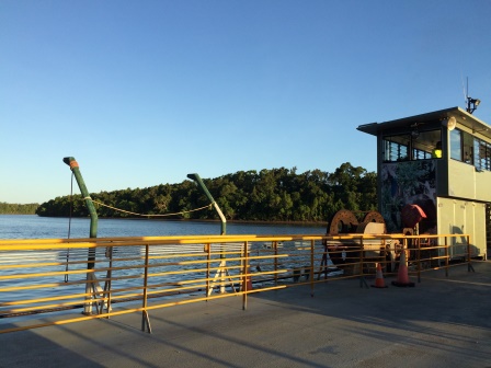 Taking the ferry across the Daintree River
