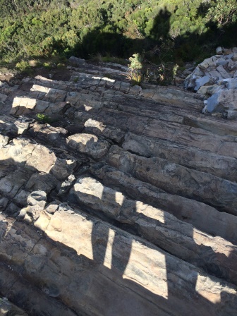 Steep natural steps to the summit