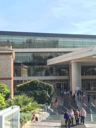 Exterior of the New Acropolis Museum. It was built to show a reflection of the Parthenon on the glass.