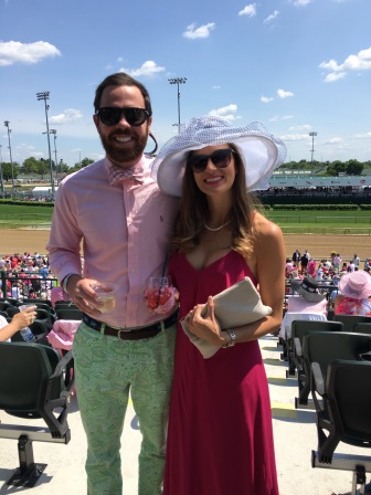 Alex and I in the Grandstand Terrace at the Kentucky Oaks