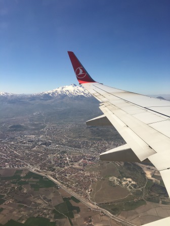Flying into Kayseri Airport on Turkish Airways
