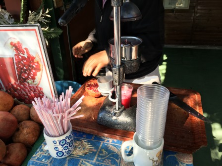 Fresh pomegranate juice was a necessity on a hot and dusty day!
