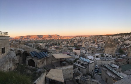 View of the sunset from our hotel terrace