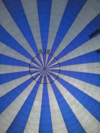 Looking up into our balloon
