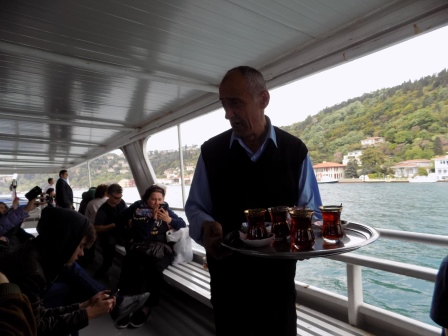 Tea being served on the ferry