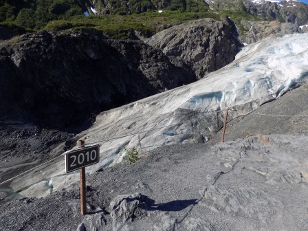 You can see how much the glacier has retreated even since 2010!